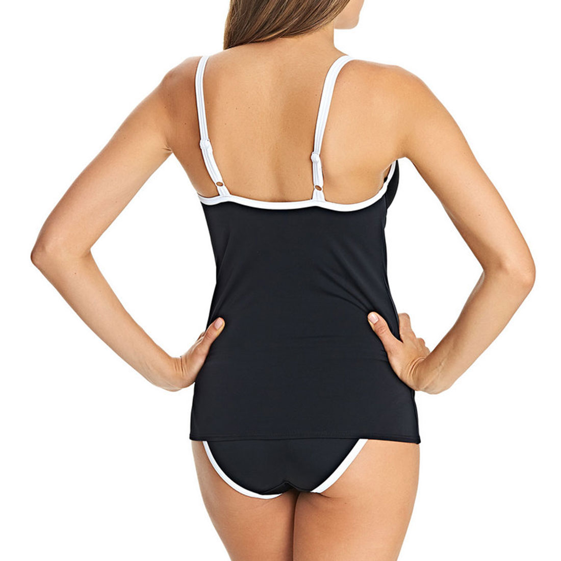 Back To Black Deco Moulded Tankini Top